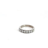 18k White Gold .50ct F VS2 (9) Princess Cut Diamond Milligram Bezel Band